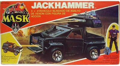 Kenner M.A.S.K. Jackhammer PlayFul Argentine box, licensed product. Same box as the US box but with spanish texts.