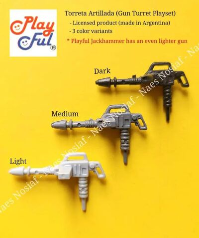 Kenner M.A.S.K. Jackhammer PlayFul argentine, licensed product. Gun Turrent Playset had 3 variants of the Air Defence Gun.