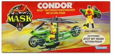 Kenner M.A.S.K. Condor German box second wave. Logo without missile launching. With Matt Trakker figure.