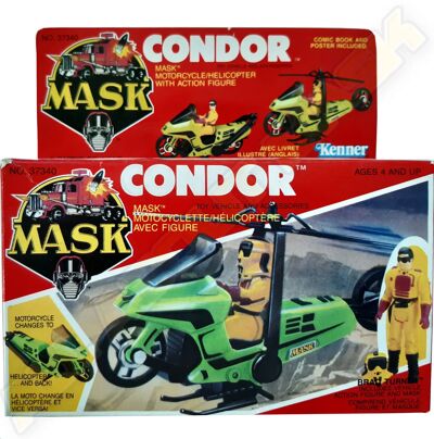 Kenner M.A.S.K. Condor Canadian box. The box is the US box of the 1st wave, with additional French texts.