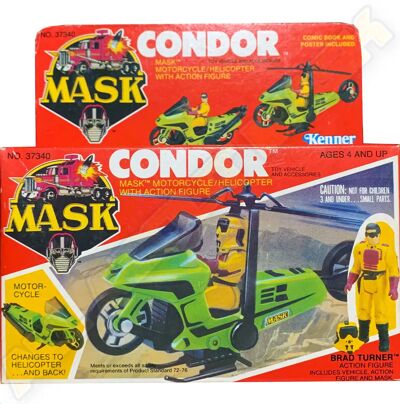 Kenner M.A.S.K. Condor US box first wave. Incl. the short mask, booklet and poster. For more details have a look to "Differences US boxes first toyline"