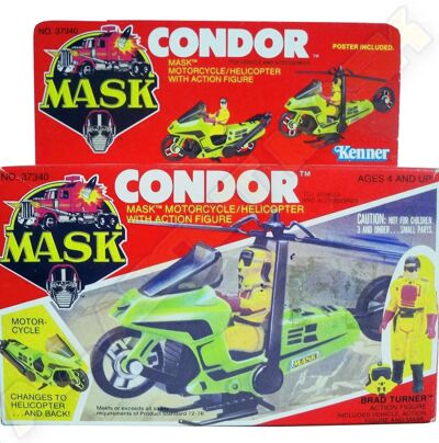 Kenner M.A.S.K. Condor US box second wave. Incl. the long mask and poster. For more details have a look to "Differences US boxes first toyline"
