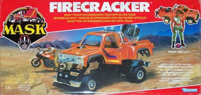 Kenner M.A.S.K. Firecracker EU box from the 2nd wave. Logo without missile launching.