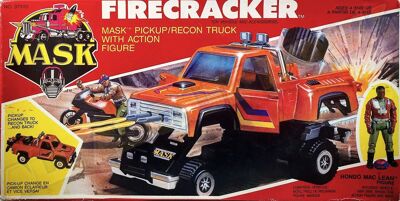 Kenner M.A.S.K. Firecracker Canadian Box. The box is the US box of the 2nd wave, with additional French texts.