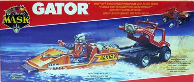 Kenner M.A.S.K. Gator EU Box with the lasergun and missile launching in the logo