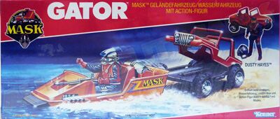 Kenner M.A.S.K. Gator German Box without the lasergun and missile launching in the logo