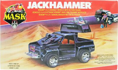 Kenner M.A.S.K. Jackhammer EU box first wave. Logo with missile launching.