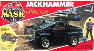 Kenner M.A.S.K. Jackhammer Canadian Box. The box is the US box of the 2nd wave, with additional French texts.