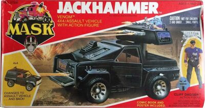 Kenner M.A.S.K. Jackhammer US box first wave. Incl. the short mask, booklet and poster. For more details have a look to "Differences US boxes first toyline"