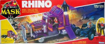 Kenner M.A.S.K. Rhino US box first wave. Incl. the short masks, booklet and poster. For more details have a look to "Differences US boxes first toyline"