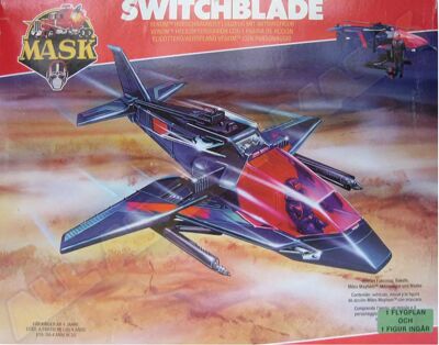 Kenner M.A.S.K. Switchblade Swedish box with green sticker