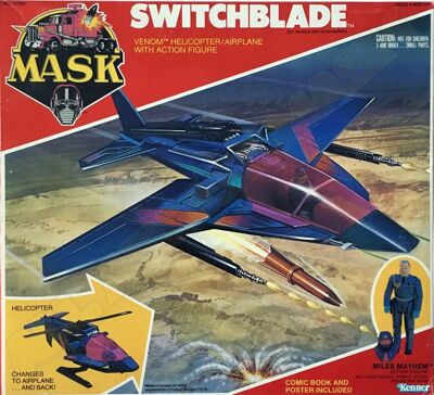 Kenner M.A.S.K. Switchblade US box first wave. Incl. the short mask, booklet and poster. For more details have a look to "Differences US boxes first toyline"
