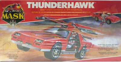 Kenner M.A.S.K. Thunderhawk EU box first wave. Logo with missile launching. Toy has 2 missle.
