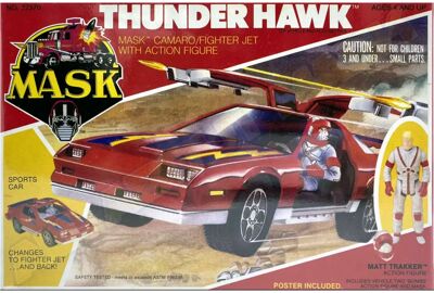 Kenner M.A.S.K. Thunderhawk US box second wave. Incl. the long mask and poster. For more details have a look to "Differences US boxes first toyline"
